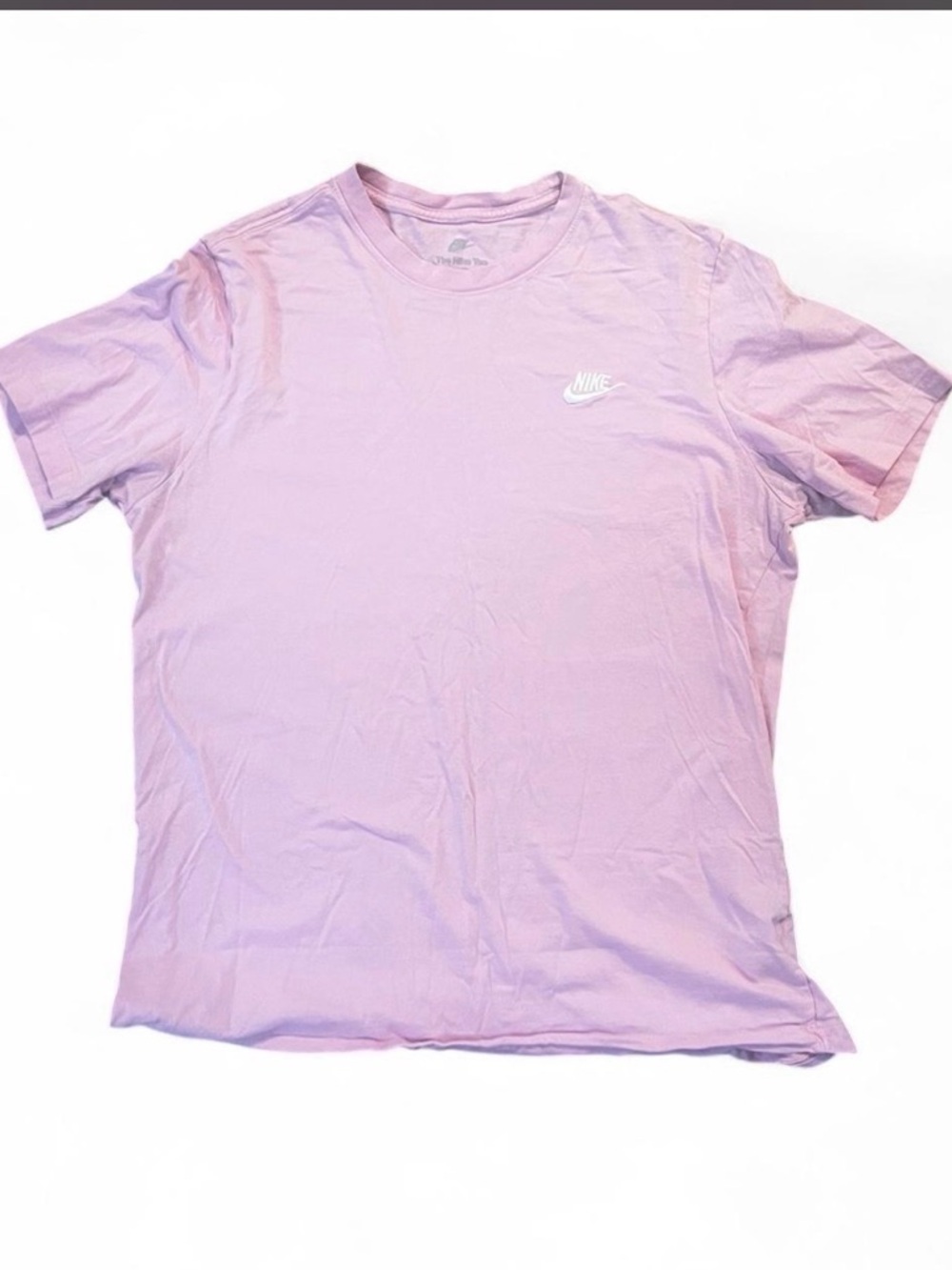 Nike Men’s Light Pink  Crewneck T-Shirt with White Swoosh